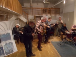 L-R: Bill Crossman, [TBA!]. Dan Plonsey, John Schott, John Finkbeiner, Jason Levis, Vijay Anderson